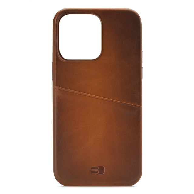 Senza Desire Leather Cover With Card Slot Apple Iphone 14 Pro Burned Cognac