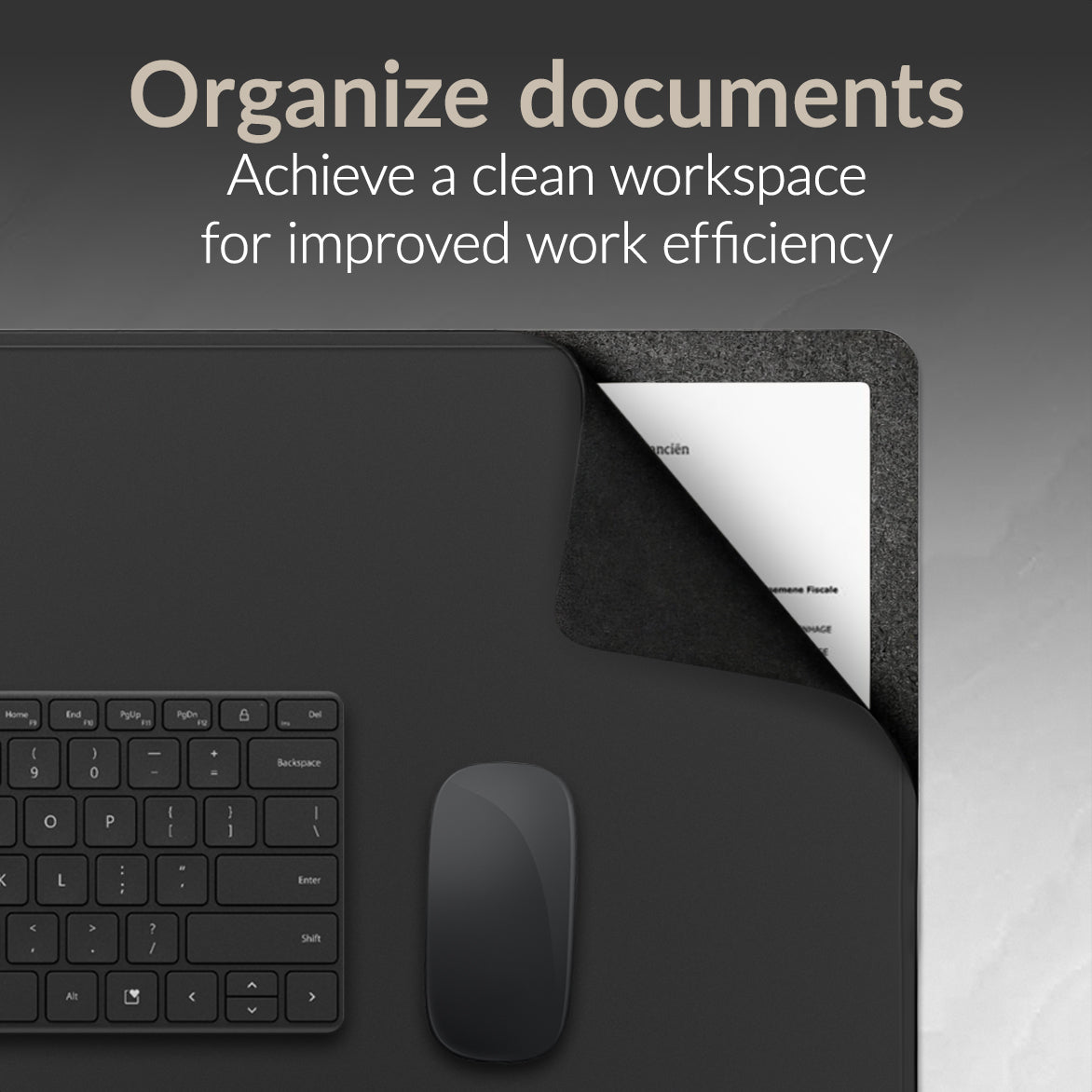 Mobilize Pu Leather Desk Mat With Magnetic Wireless Charger 15W Black