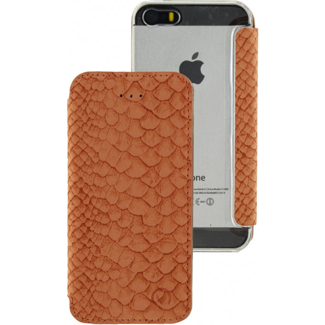 Mobilize Slim Booklet Apple Iphone 5/5S/Se Soft Snake Apricot