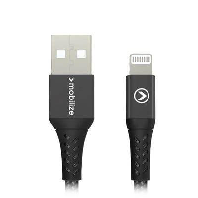 Mobilize Strong Nylon Cable Usb To Apple Mfi Lightning 20Cm. 12W Black