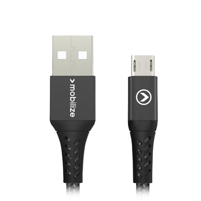 Mobilize Strong Nylon Cable Usb To Micro Usb 20Cm. 12W Black