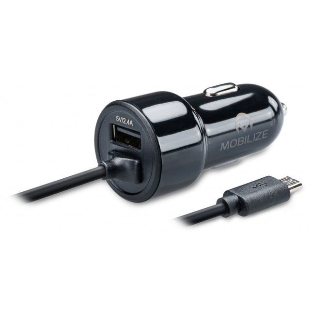 Mobilize Car Charger Usb + Micro Usb 24W 1M. Black