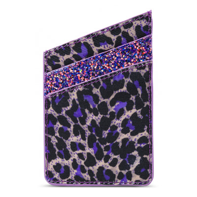 My Style Universal Sticky Card Pocket Purple Leopard