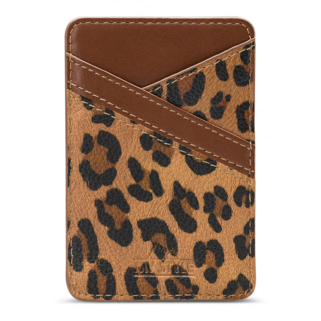 My Style Universal Sticky Card Pocket Brown Leopard