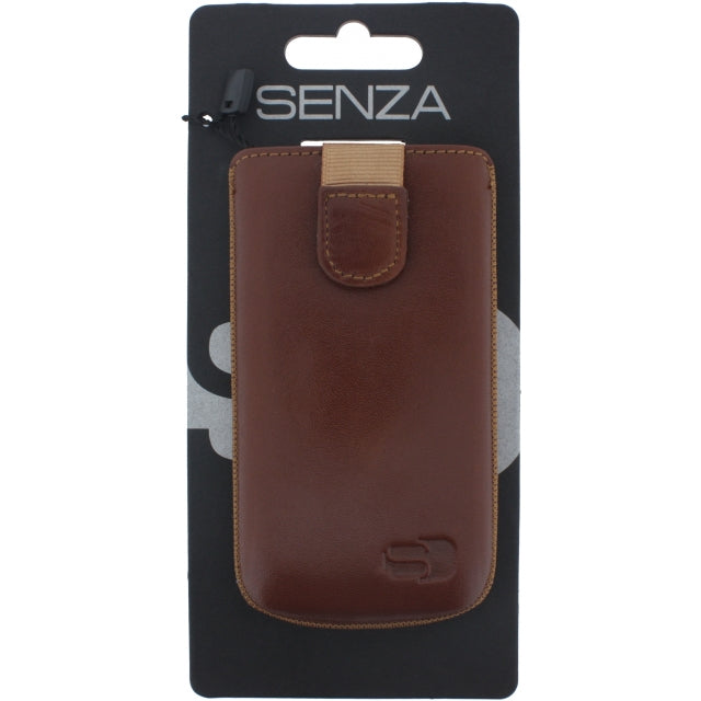 Senza Leather Slide Case Cognac Size S