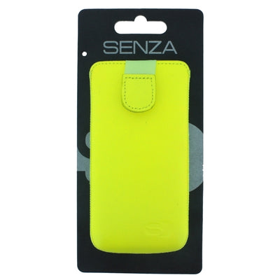 Senza Leather Slide Case Neon Yellow Size M-Large