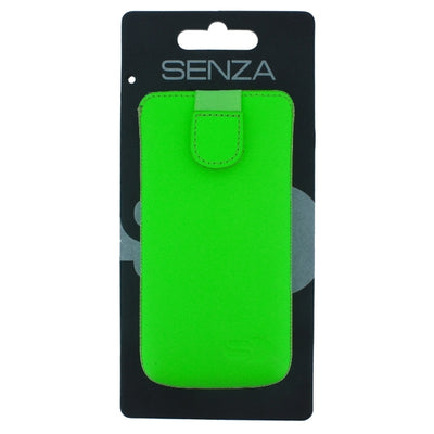 Senza Leather Slide Case Neon Green Size M-Large