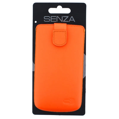 Senza Leather Slide Case Neon Orange Size Xxl