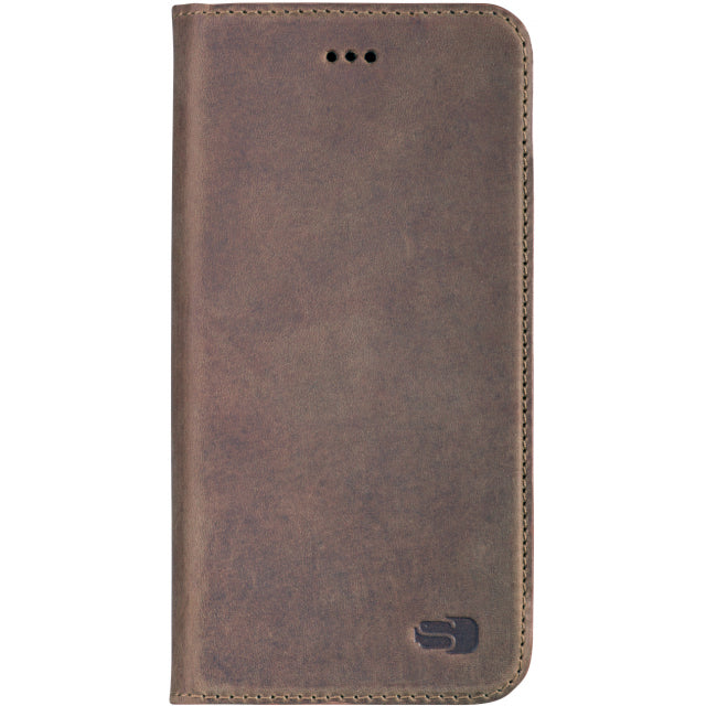 Senza Raw Leather Booklet Apple Iphone 7 Plus/8 Plus Chestnut Brown