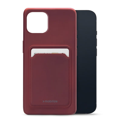 Mobilize Rubber Gelly Card Case Apple Iphone 13 Mini Matt Bordeaux