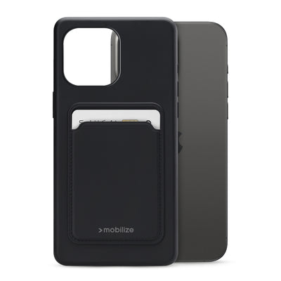 Mobilize Rubber Gelly Card Case Apple Iphone 15 Pro Max Matt Black