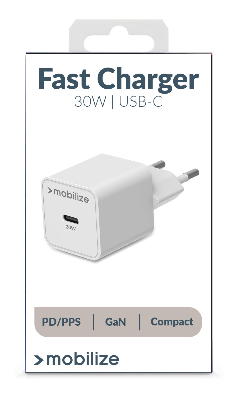 Mobilize Wall Charger Usb-C Gan 30W With Pd/Pps White