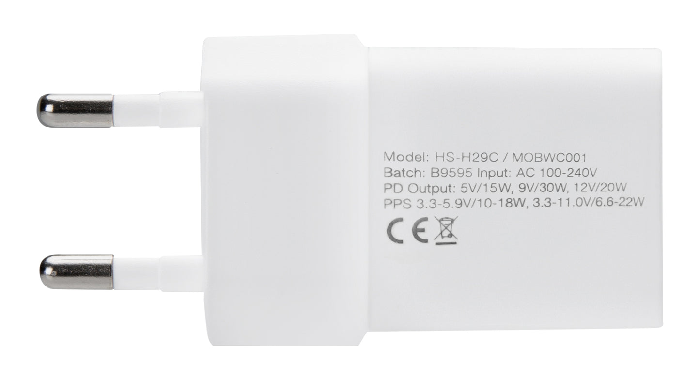 Mobilize Wall Charger Usb-C Gan 30W With Pd/Pps White