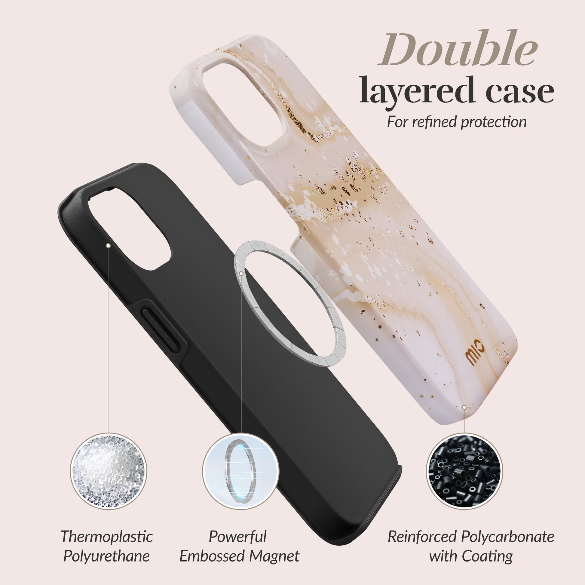 Mio By Mobilize Mio Gold Marble Magsafe Compatible For Iphone 13/14/15