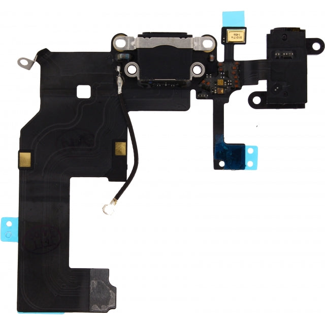 Quality Parts Replacement Charge/Data Connector Incl. Flex Cable For Apple Iphone 5 Black Oem