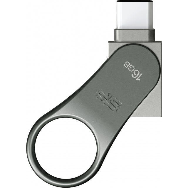 Silicon Power C80 Dual Usb Pendrive Mobile 16Gb Usb-C Grey