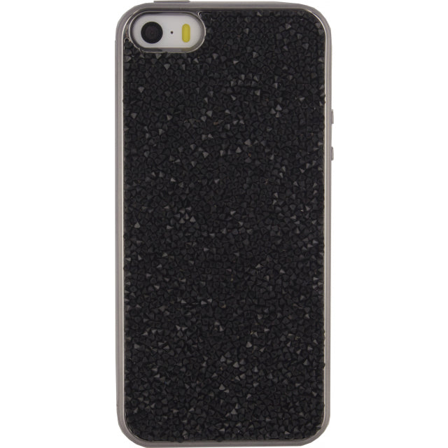 Xccess Tpu Case Apple Iphone 5/5S/Se Metallic Edge With Glitter Stones Black