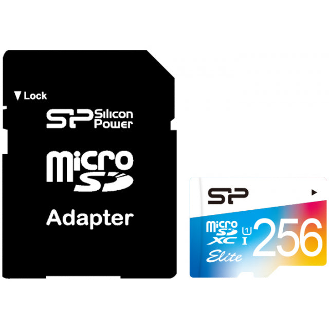 Silicon Power Elite Micro Sdhc Incl. Sd Adapter 256Gb Uhs-1 Class 10 Color