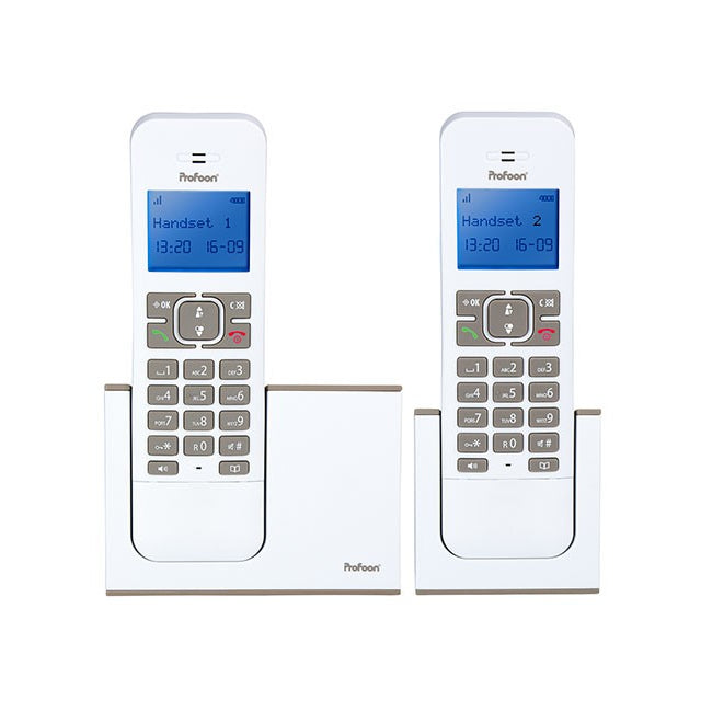 Profoon Pdx-8420 Profoon Dect Telefoon Duo White/Taupe