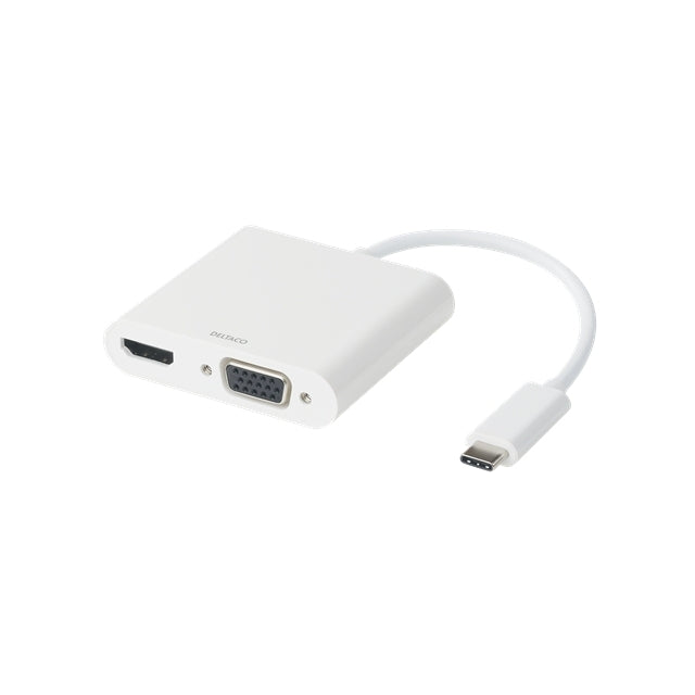 Deltaco Usbc-Hdmi16 Deltaco Usb-C Hdmi/Vga Av Adapter White