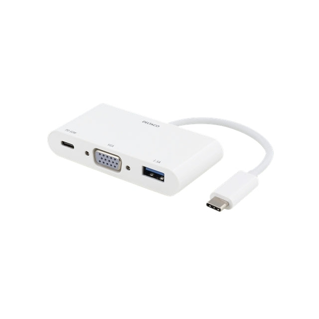 Deltaco Usbc-Vga4 Deltaco Usb-C Vga Av Adapter White