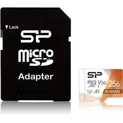 Silicon Power Superior Pro Micro Sdhc Incl. Sd Adapter 256Gb Uhs-1 U3 A1 V30 Class 10 Color