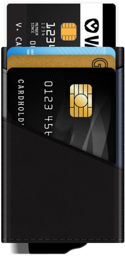 Valenta Card Case Plus Wallet Snap 2-In-1 Black