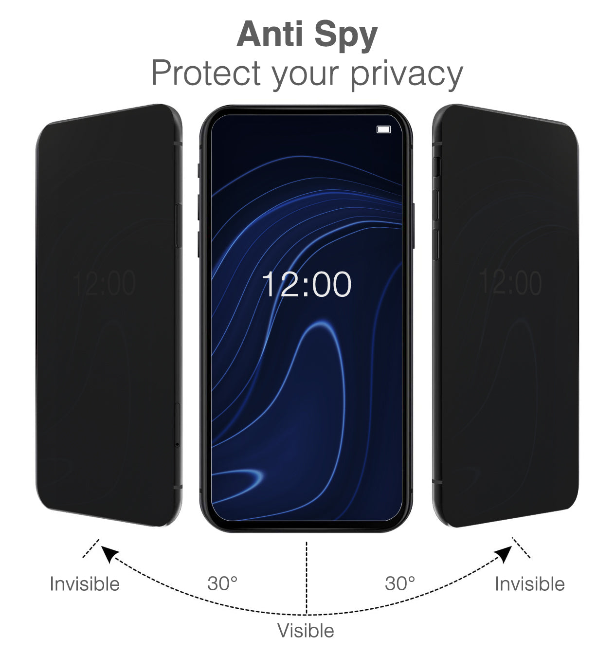 Mobilize Privacy Glass Screen Protector - Black Frame - For Apple Iphone 12/12 Pro