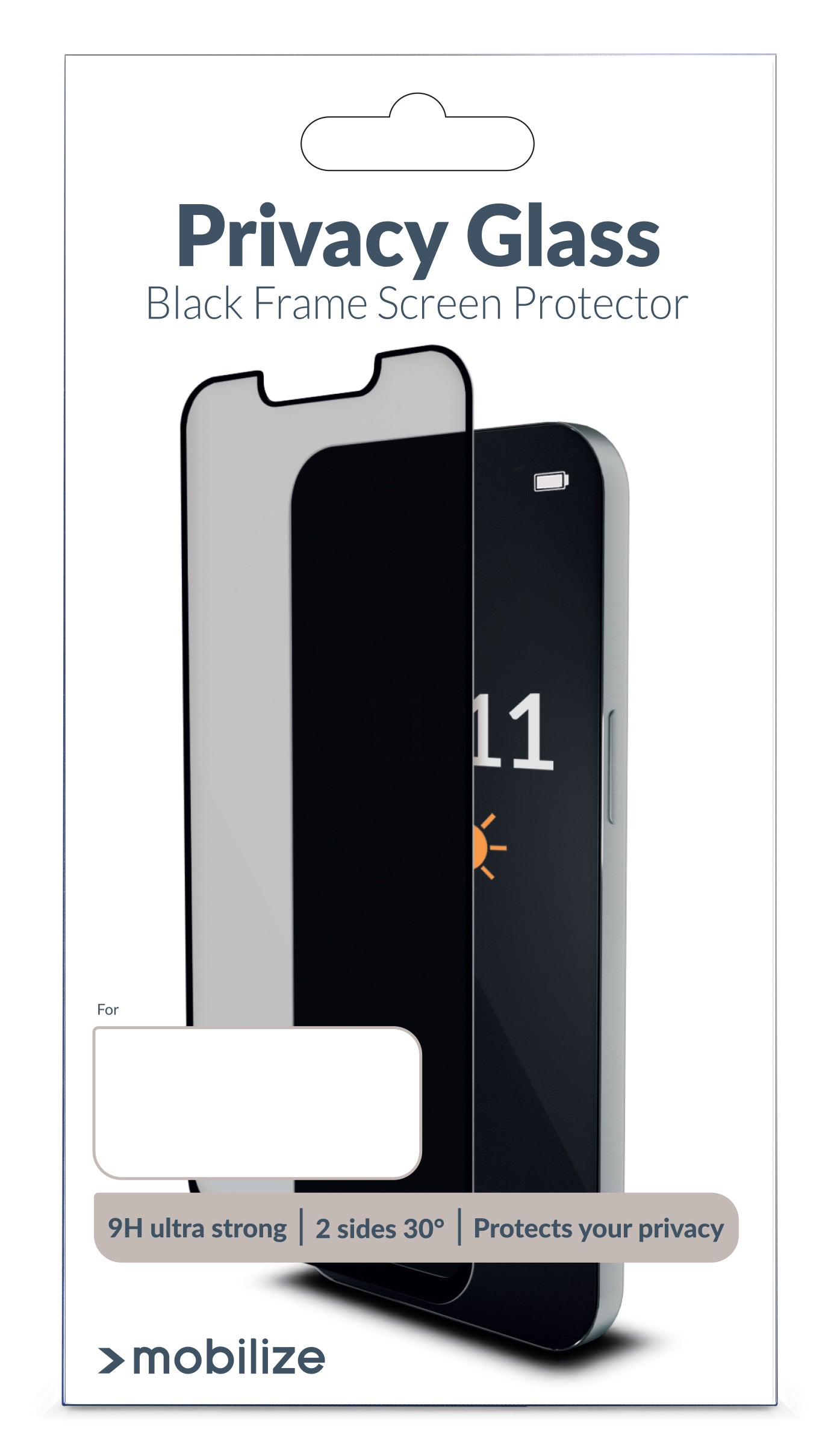 Mobilize Privacy Glass Screen Protector - Black Frame - For Apple Iphone 12/12 Pro