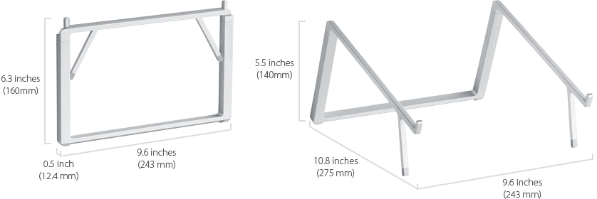 Rain Design Mbar Pro+ Foldable Laptop Stand Silver