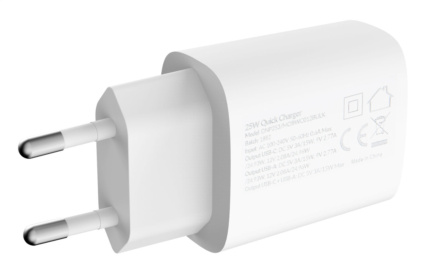 Mobilize Bulk Mobilize Wall Charger Usb-C + Usb 25W With Pd/Pps White (Bulk)