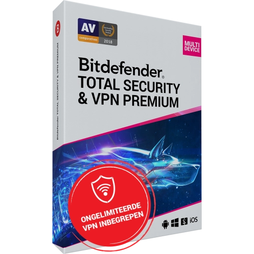 Afbeelding Bitdefender Total Security + VPN Premium 2023 | 5 Apparaten | 2 jaar | Windows - Mac - Android - iOS