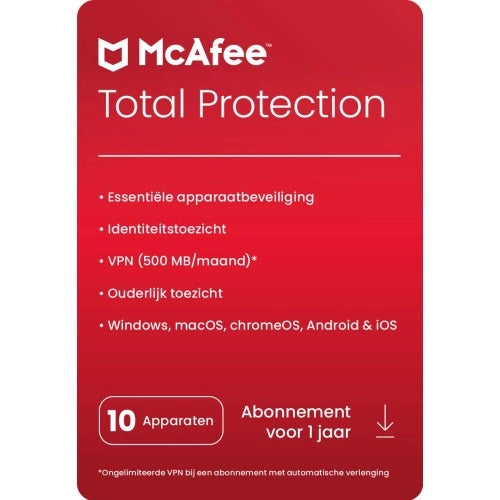 Afbeelding McAfee Total Protection | 10 Apparaten - 1 jaar | Windows - Mac - Android - iOS