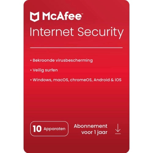 Afbeelding McAfee Internet Security 2023| 10 Apparaten - 1 jaar | Windows - Mac - Android - iOS