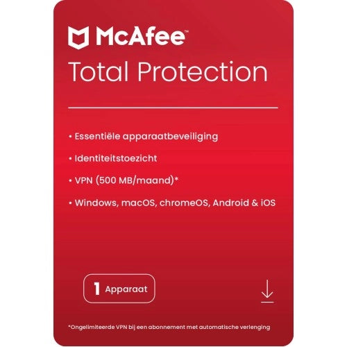 Afbeelding McAfee Total Protection 2023 | 1 Apparaat - 1 jaar | Windows - Mac - Android - iOS