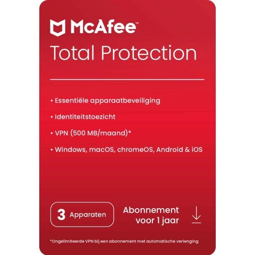 Afbeelding McAfee Total Protection | 3 Apparaten - 1 jaar | Windows - Mac - Android - iOS