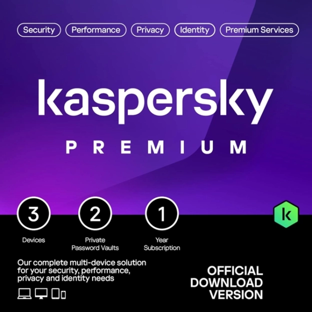 Afbeelding Kaspersky Premium | 3 Apparaten | 1 Jaar | Opvolger van Kaspersky Total Security