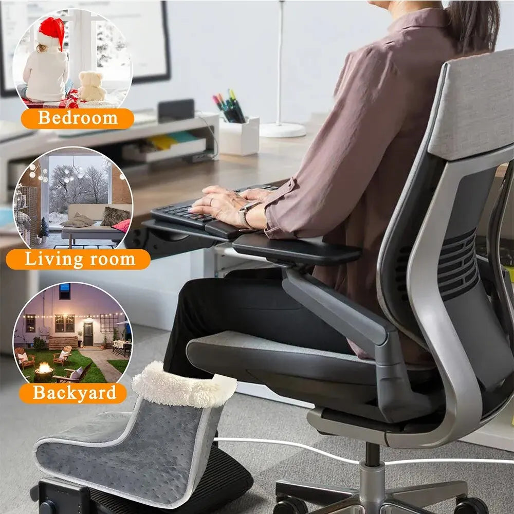 Electric Foot Heater 5 Modes Heating Control Setting Washable Heated Thermal Foot Warmer Massager Foot Care Pad Cushion